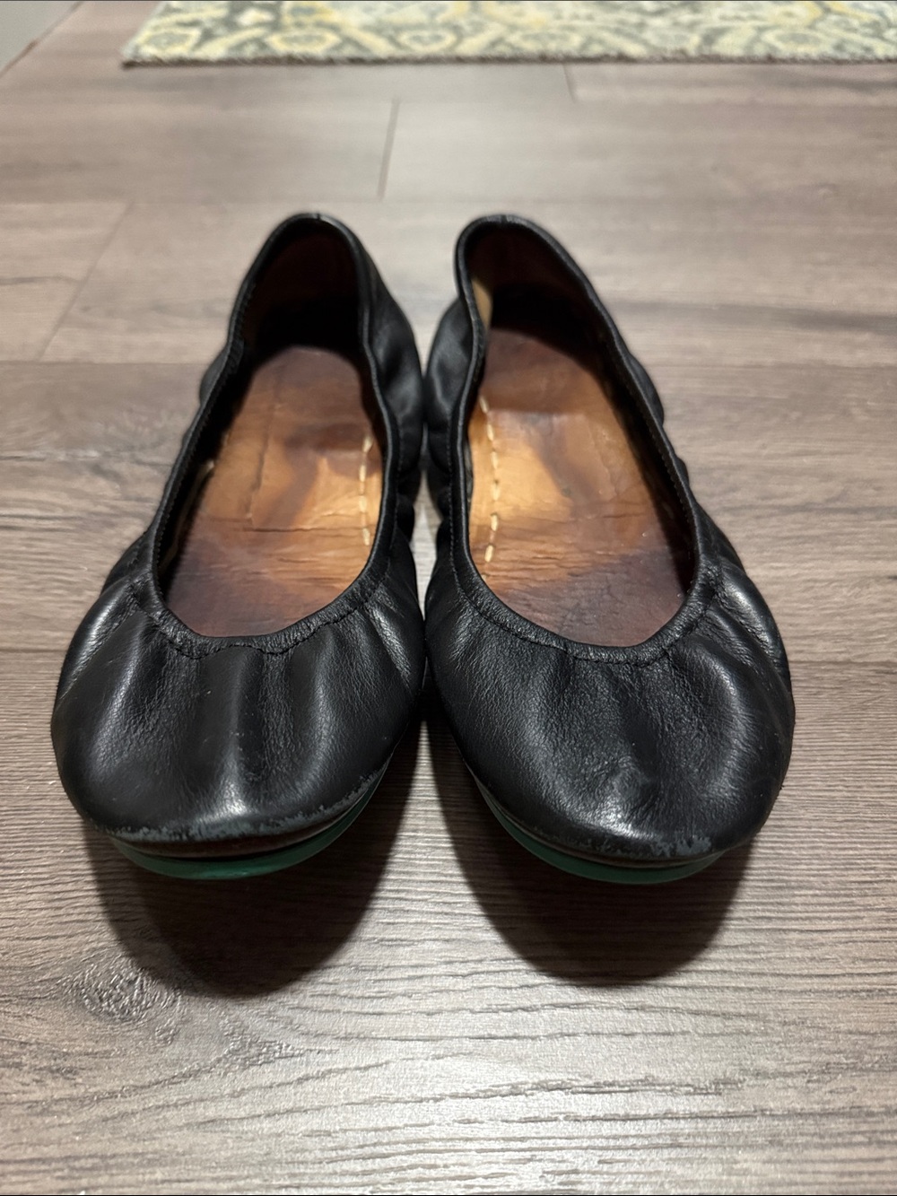 Black Women's Leather Ballet Flats